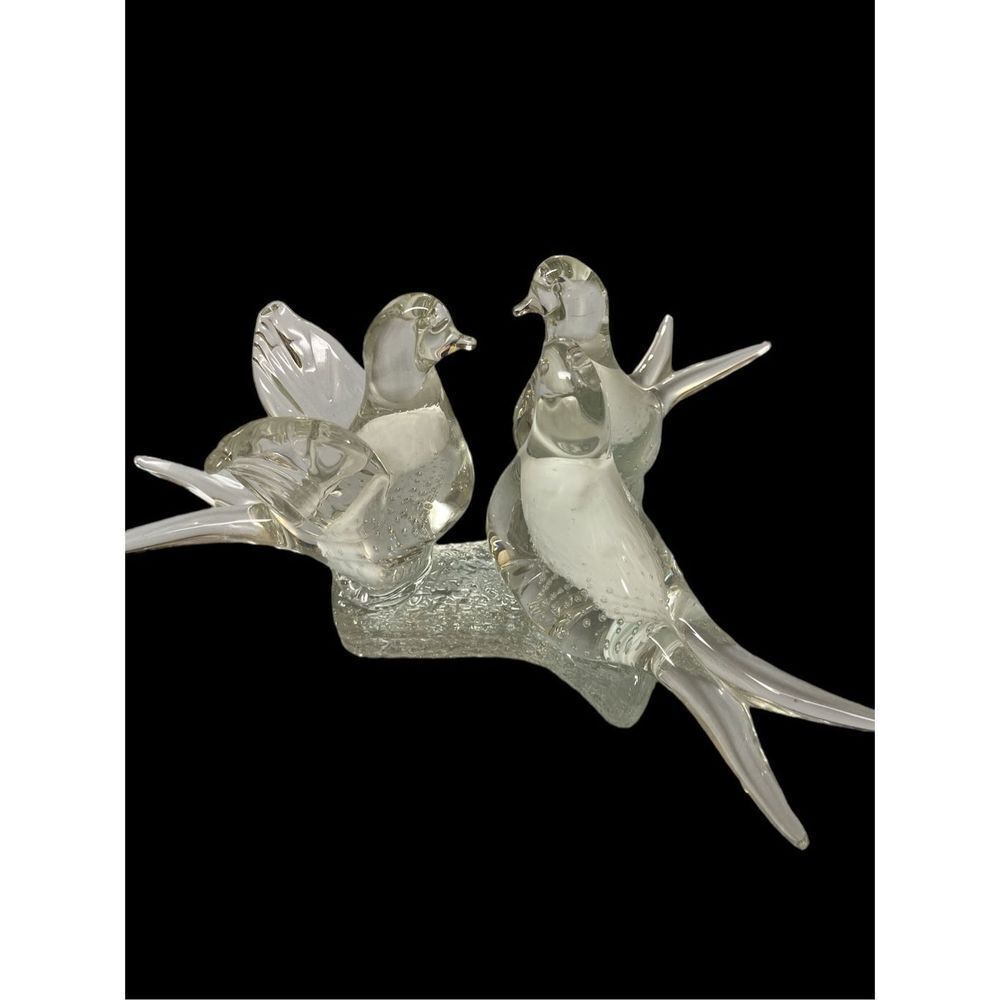 Murano glass 3 birds on a branch